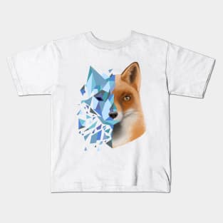 blue shattered fox Kids T-Shirt